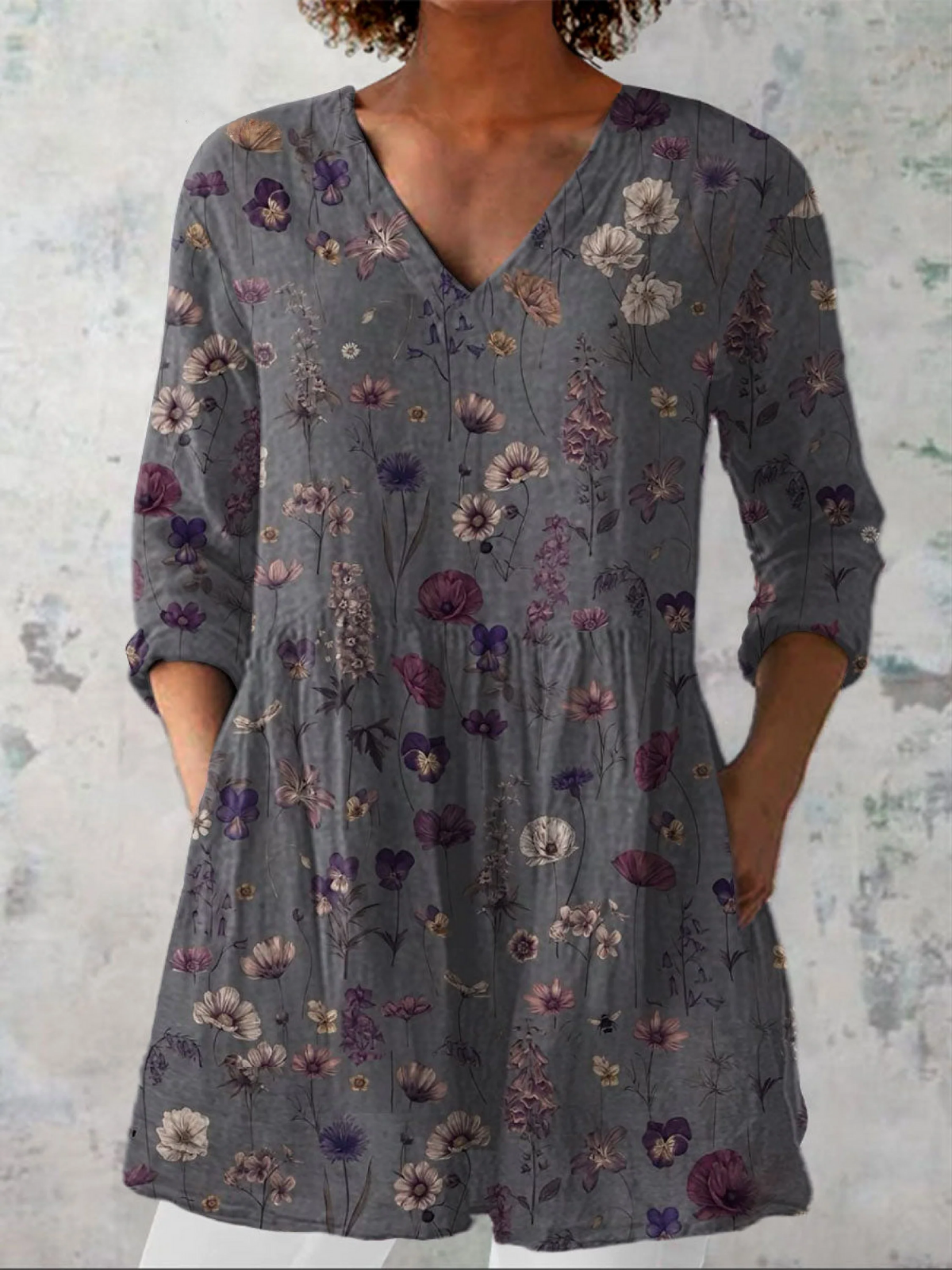 Audrey | Blusa de manga larga con escote en V - Imagen 1