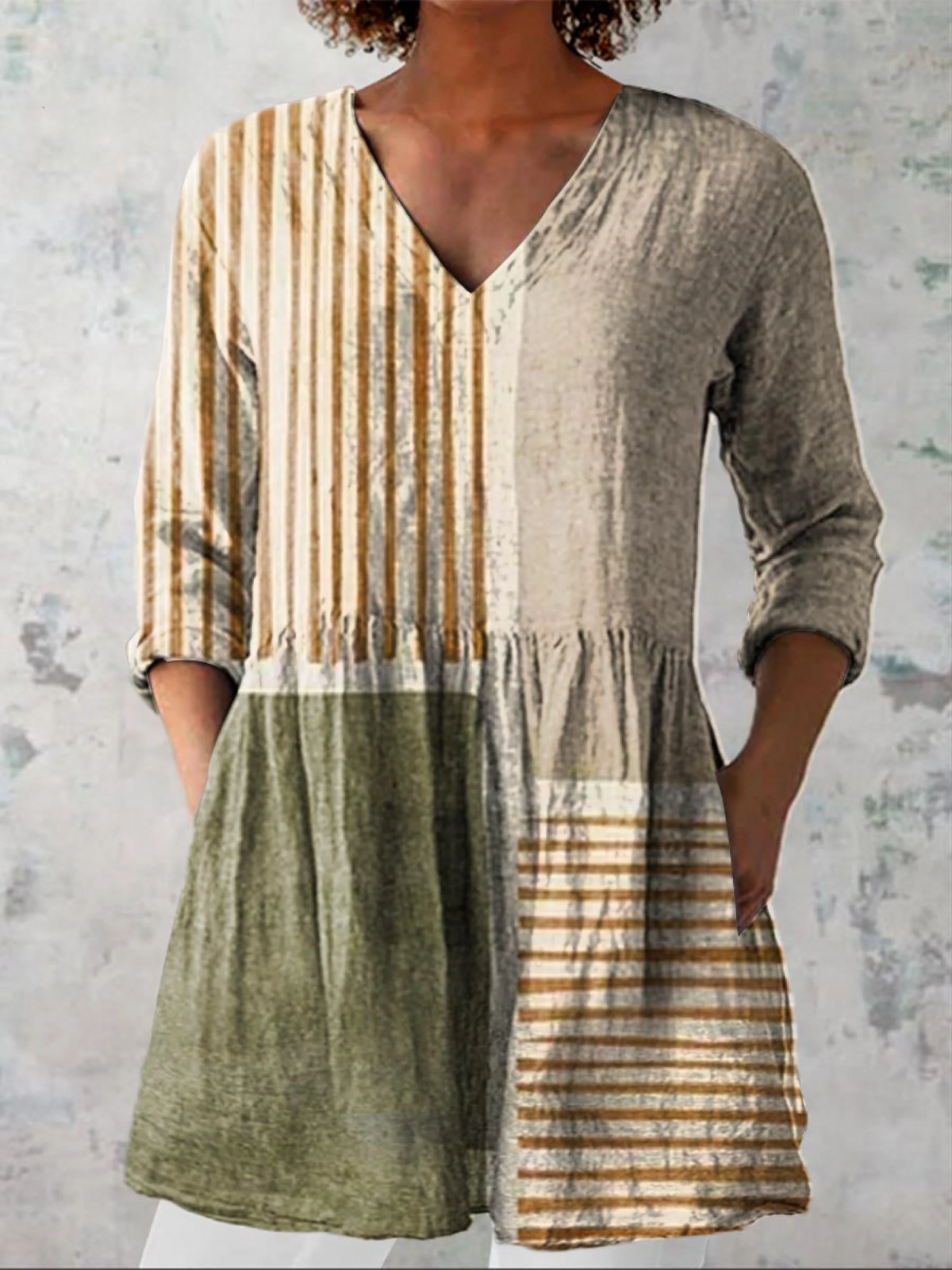 Camille | Blusa larga con escote en V - Imagen 1