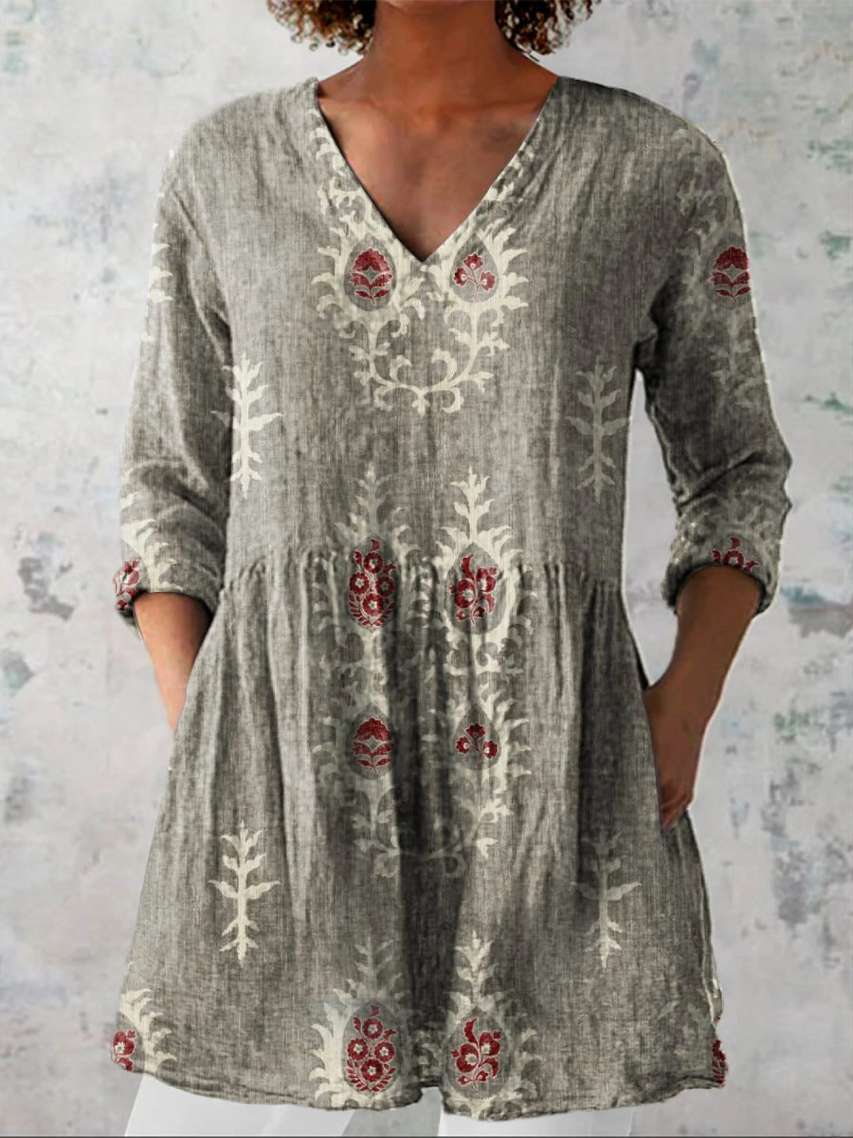 Elise | Blusa larga con escote en V - Imagen 6