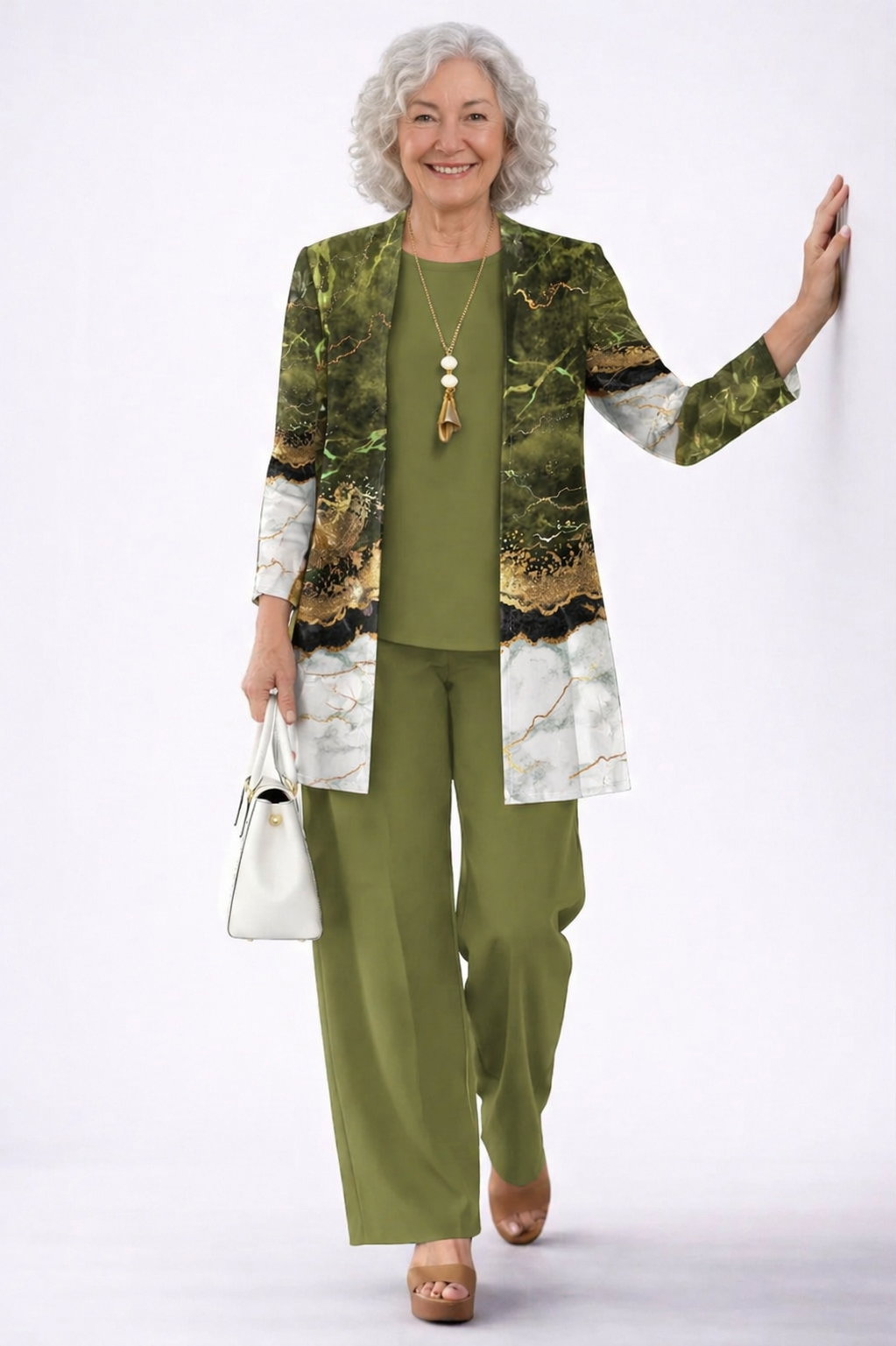 Devy | Conjunto de Tres Piezas Elegancia Clásica — Verde