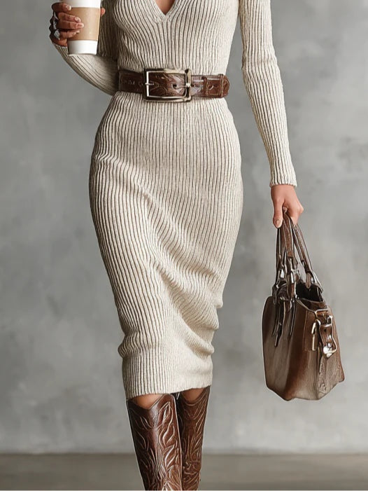 Clara | Vestido elegante de punto - Imagen 3