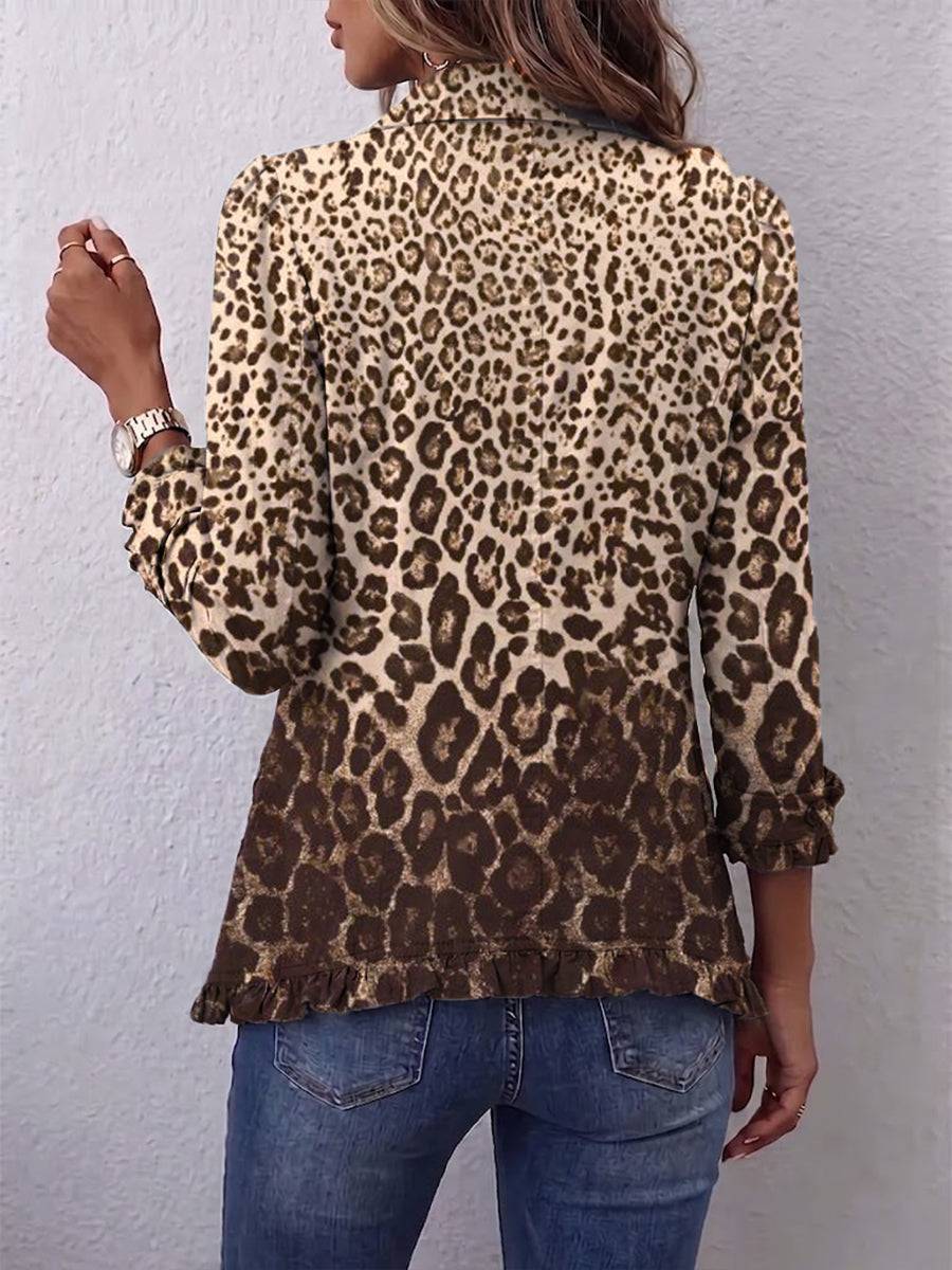 Berta | Chaqueta de leopardo con volantes