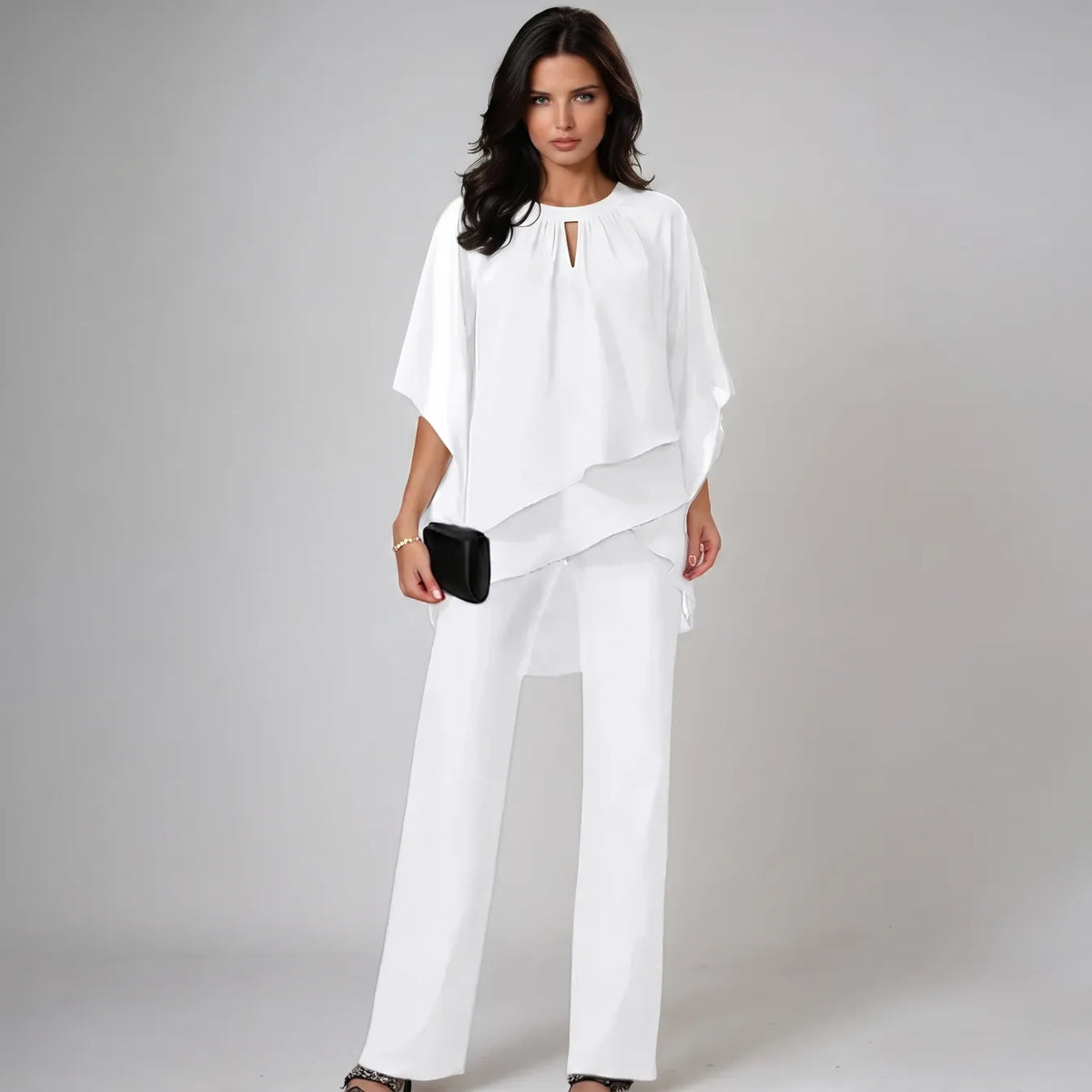 Sibilla | Conjunto elegante con top de capas y pantalón - Imagen 5
