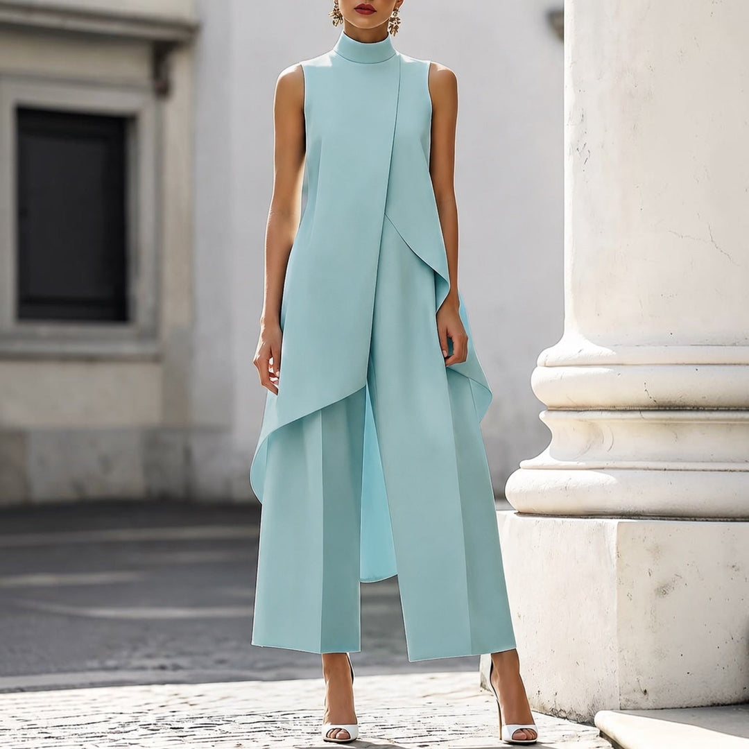 Valentina | Mono elegante con cuerpo drapeado y cuello alto