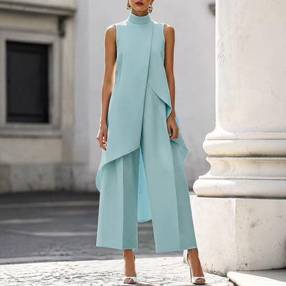 Valentina | Mono elegante con cuerpo drapeado y cuello alto