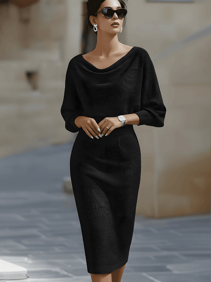 Liliana | Vestido midi con mangas murciélago - Imagen 4