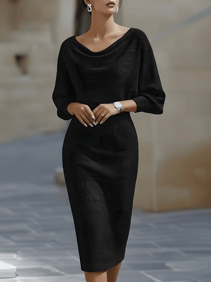 Liliana | Vestido midi con mangas murciélago - Imagen 9