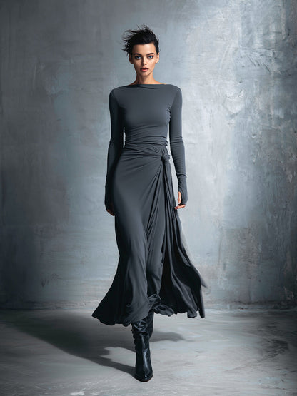 Nadège | Vestido largo con nudo lateral