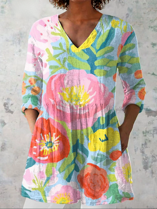 Helene | Blusa larga con escote en V - Imagen 1