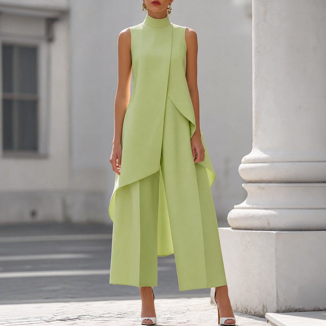 Valentina | Mono elegante con cuerpo drapeado y cuello alto