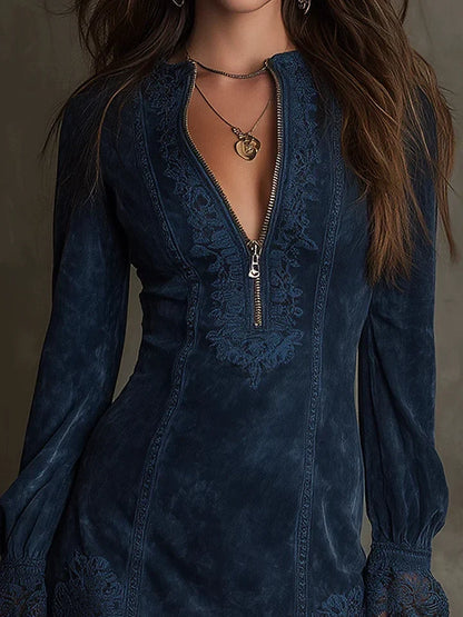 Debbie | Vestido mini de ante - Imagen 2