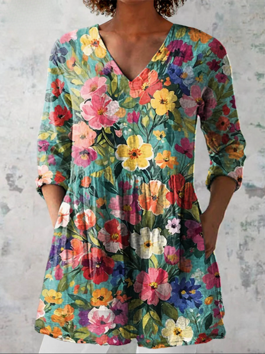 Nora | Blusa larga con escote en V - Imagen 1