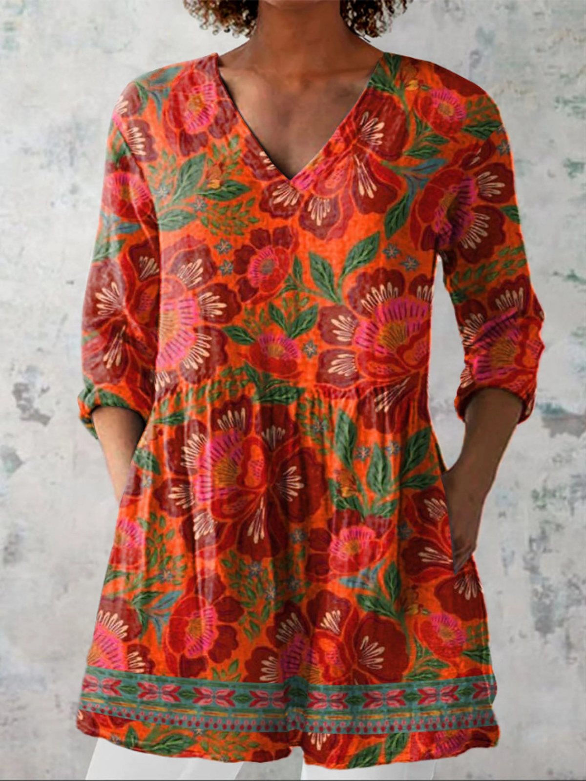 Marion | Blusa larga con escote en V - Imagen 1