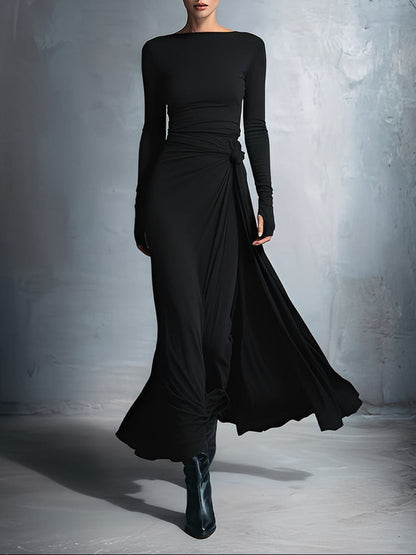 Nadège | Vestido largo con nudo lateral
