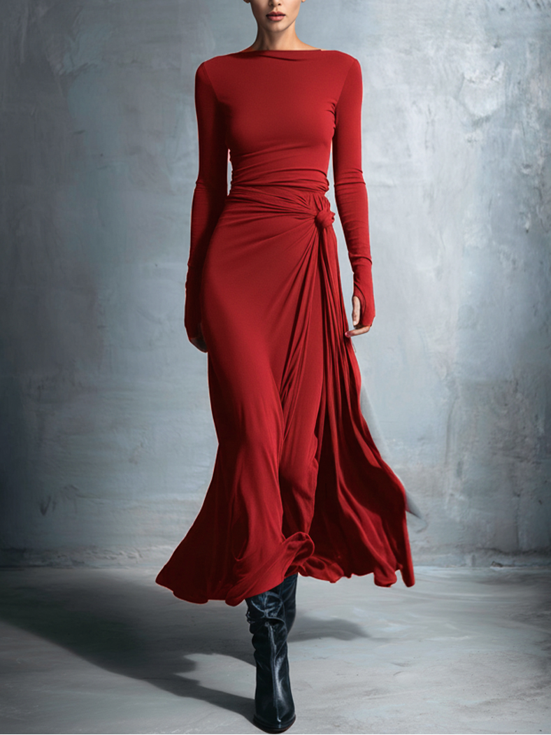 Vittoria · Vestido maxi con nudo lateral