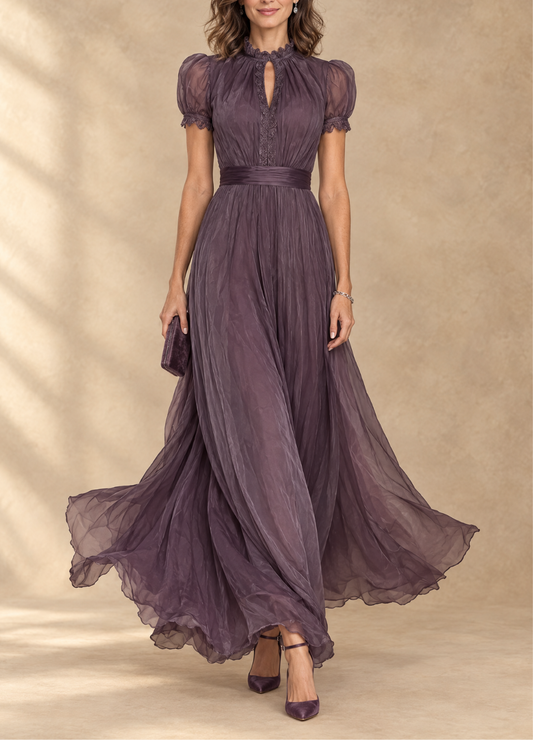 Eliana | Vestido largo con cintura fruncida y abertura delantera - Imagen 1