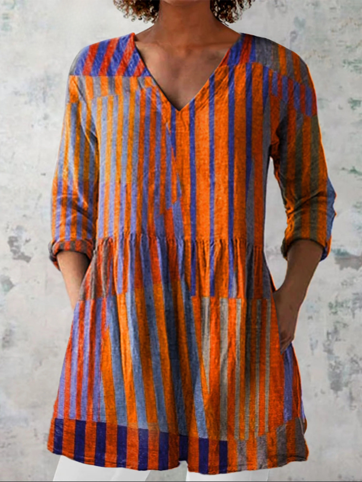 Nadia | Blusa larga con escote en V - Imagen 1