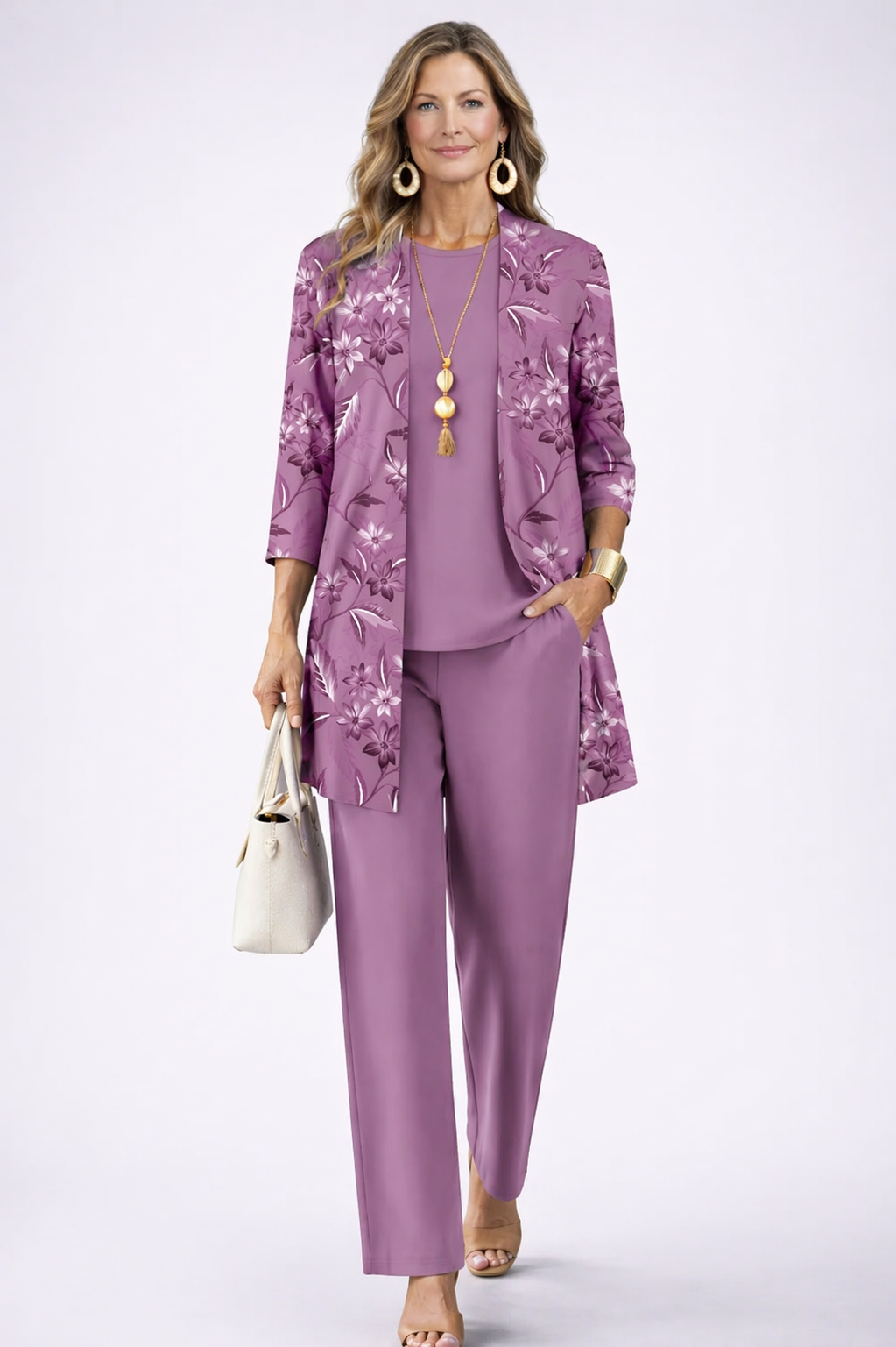 Paula | Conjunto de Tres Piezas Elegancia Clásica — Violeta