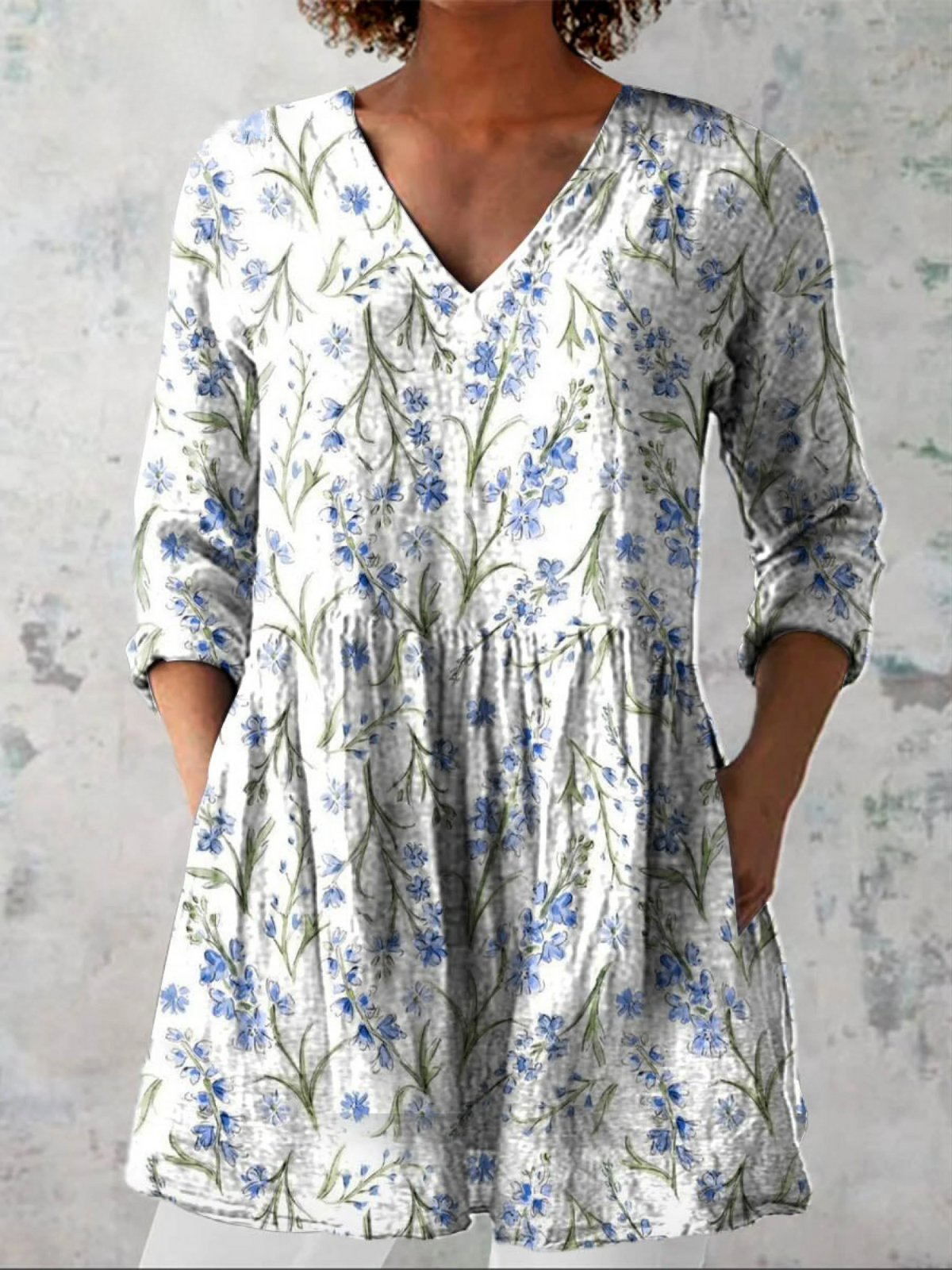 Jeanne | Blusa larga con escote en V - Imagen 1