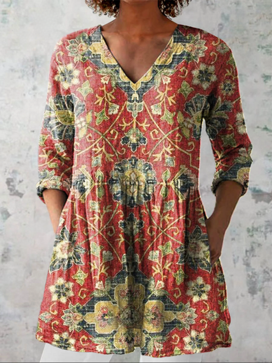 Lea | Blusa larga con escote en V - Imagen 1