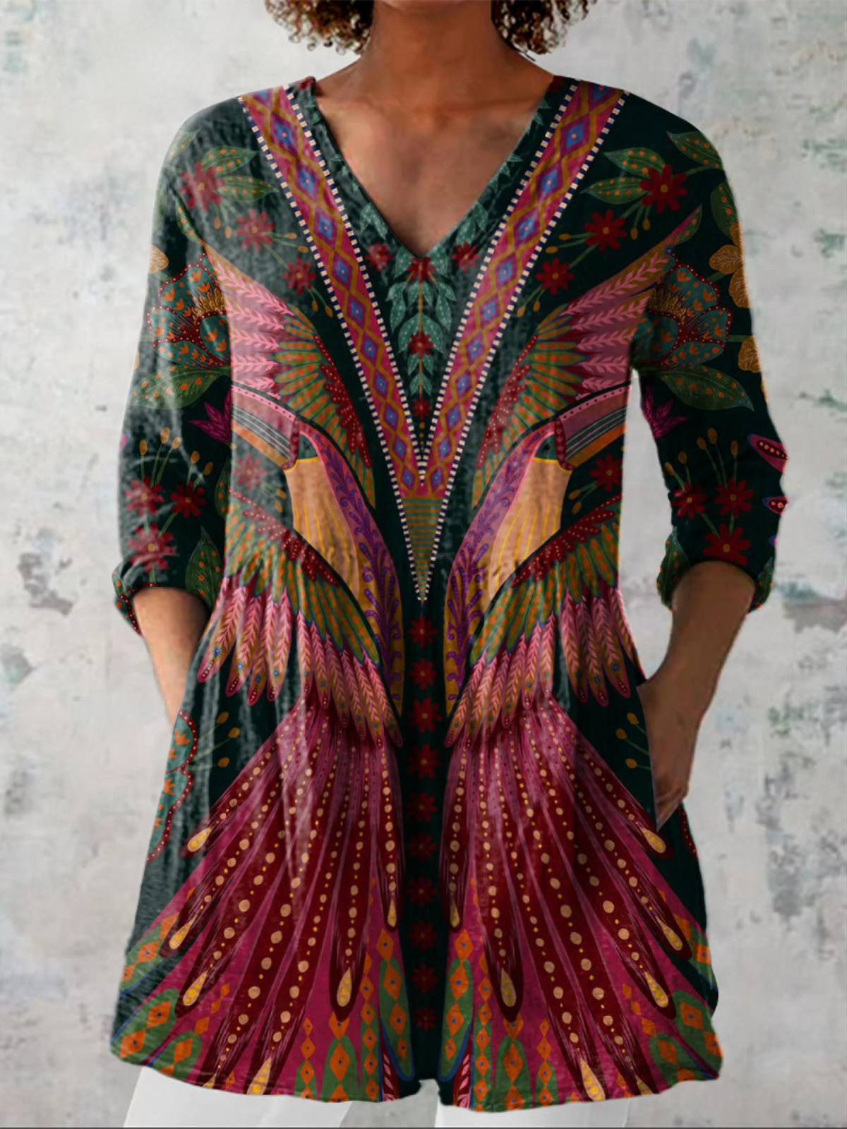 Manon | Blusa larga con escote en V - Imagen 1