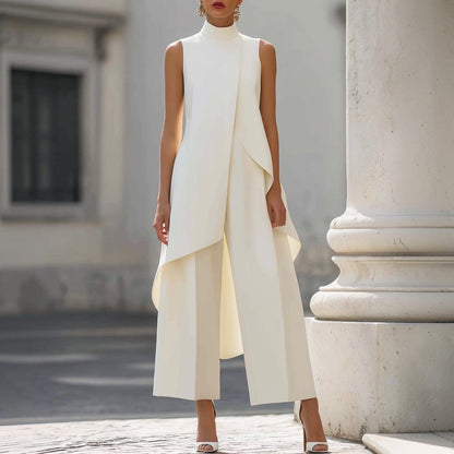Valentina | Mono elegante con cuerpo drapeado y cuello alto