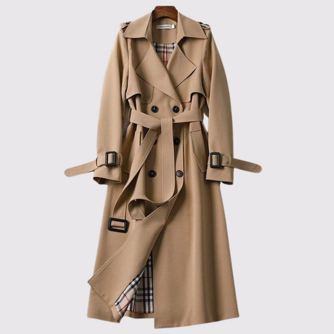 Gabardina clásica con cinturón - Verde