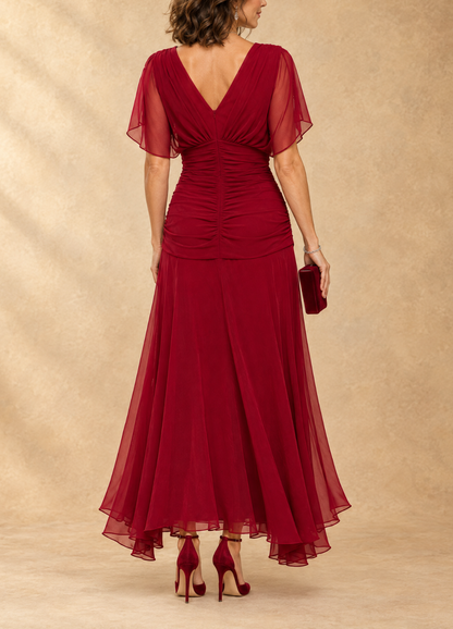 Ernesta | Vestido largo con escote en V drapeado - Imagen 5