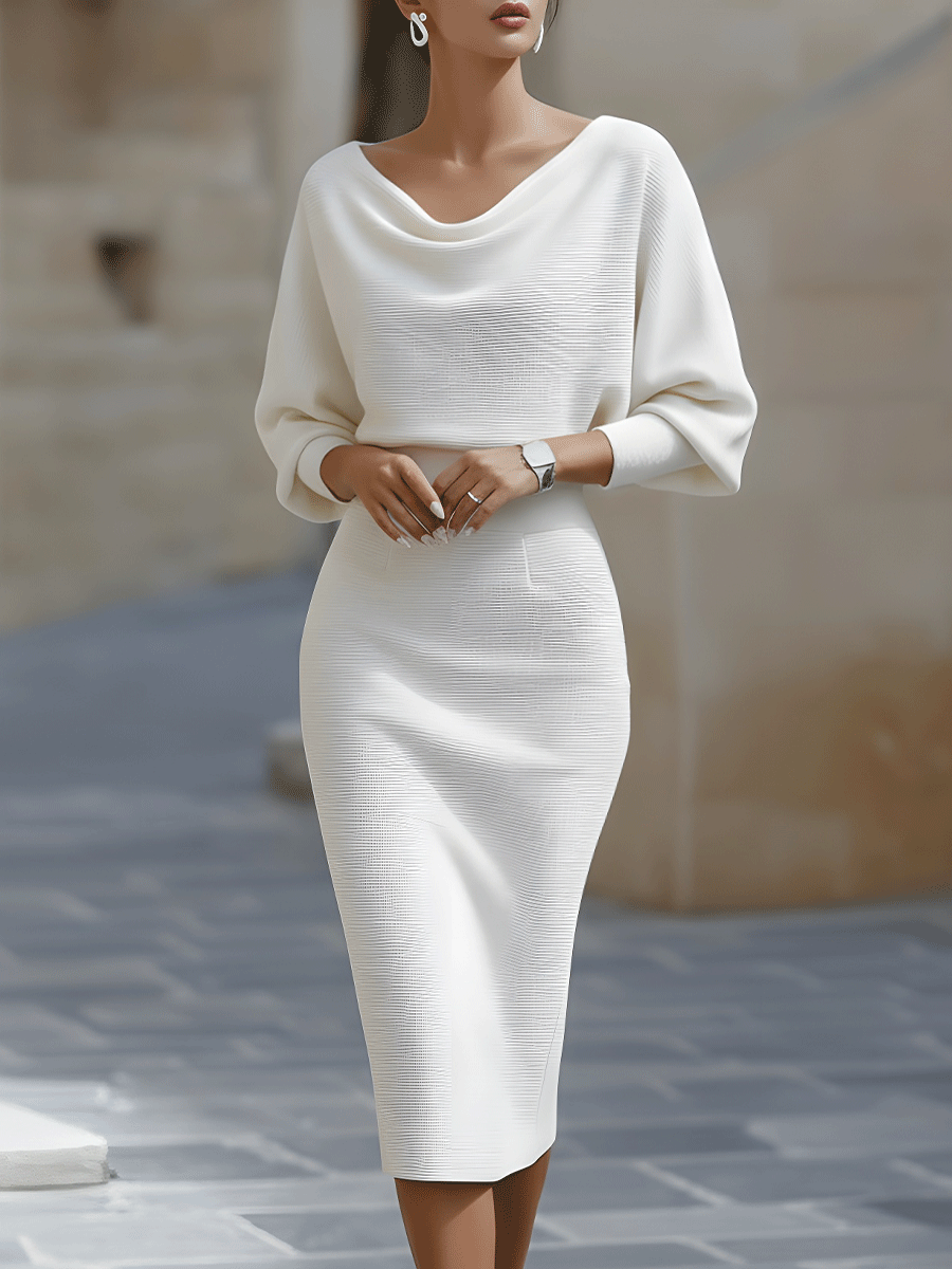 Liliana | Vestido midi con mangas murciélago - Imagen 10