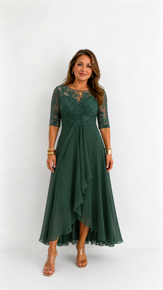 RHONDA | Elegante vestido de encaje Verde
