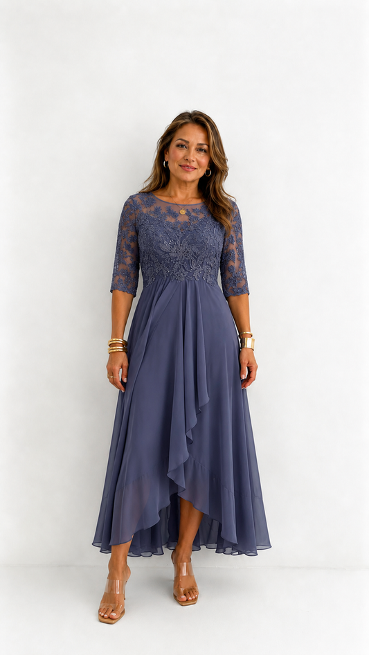RHONDA | Elegante vestido de encaje Morado