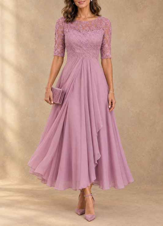 Abella | Vestido de encaje con falda fluida - Imagen 4