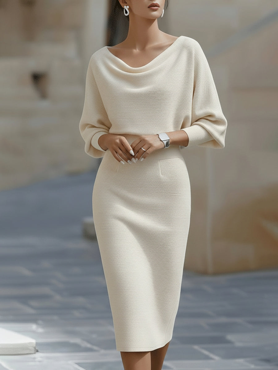 Liliana | Vestido midi con mangas murciélago - Imagen 3
