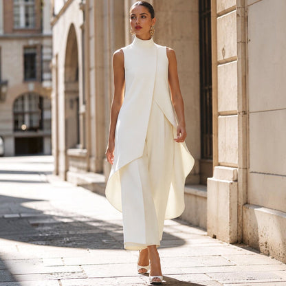 Valentina | Mono elegante con cuerpo drapeado y cuello alto