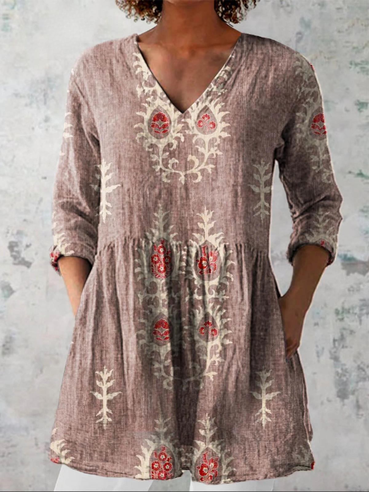 Elise | Blusa larga con escote en V - Imagen 5