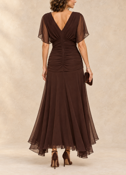 Ernesta | Vestido largo con escote en V drapeado - Imagen 6