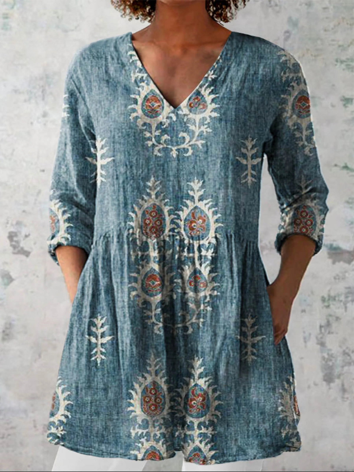 Elise | Blusa larga con escote en V - Imagen 2