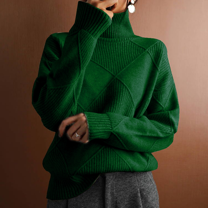 Eugénie | Jersey amplio de rombos para invierno