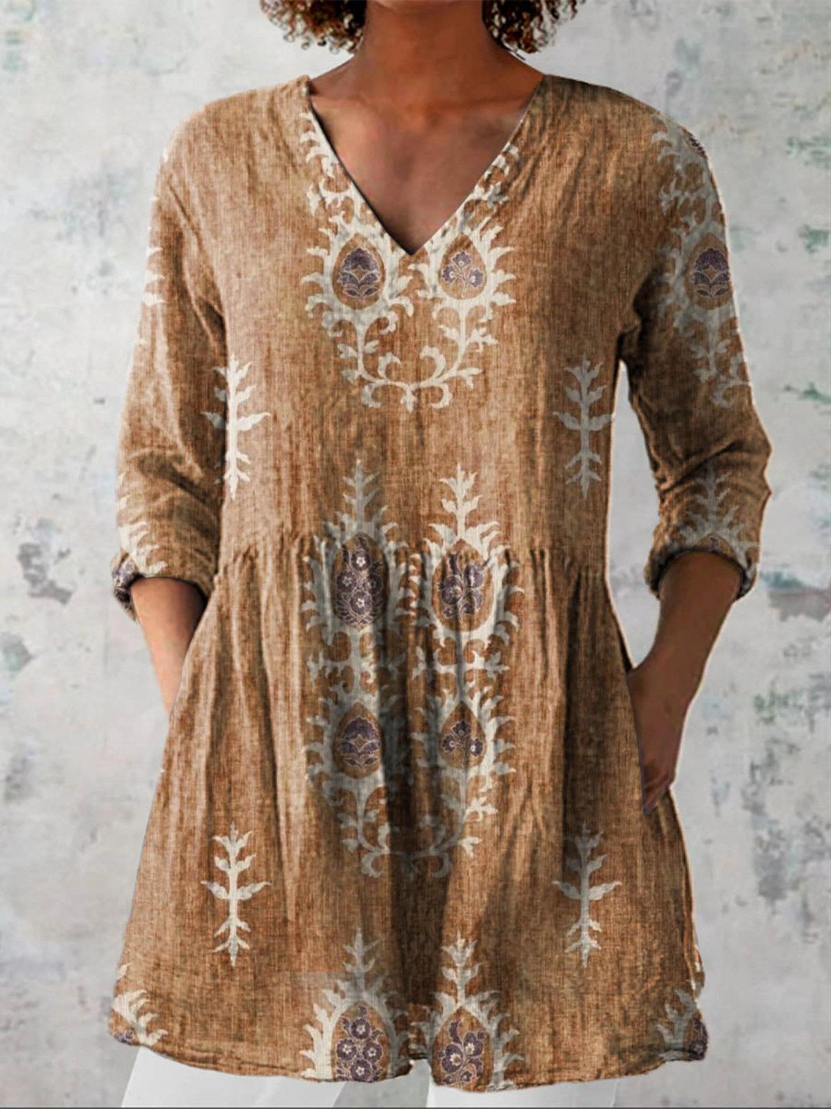 Elise | Blusa larga con escote en V - Imagen 4