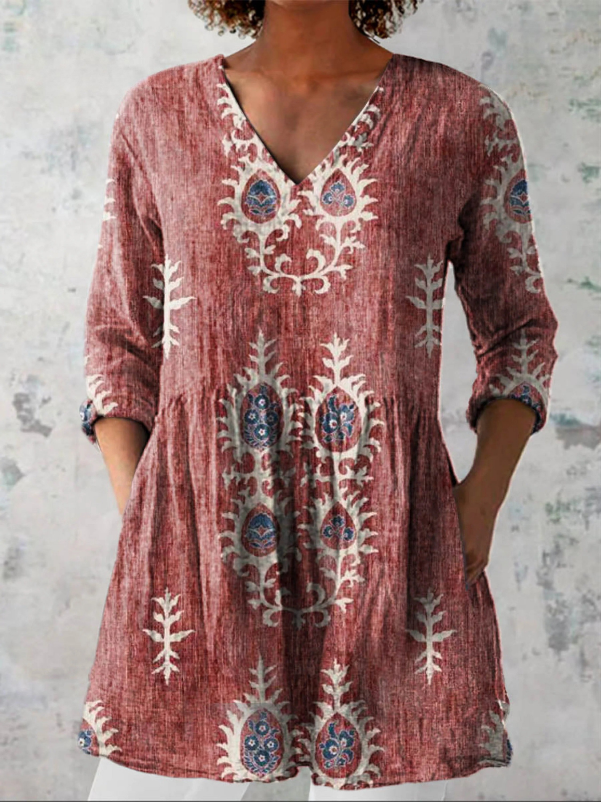 Elise | Blusa larga con escote en V - Imagen 3