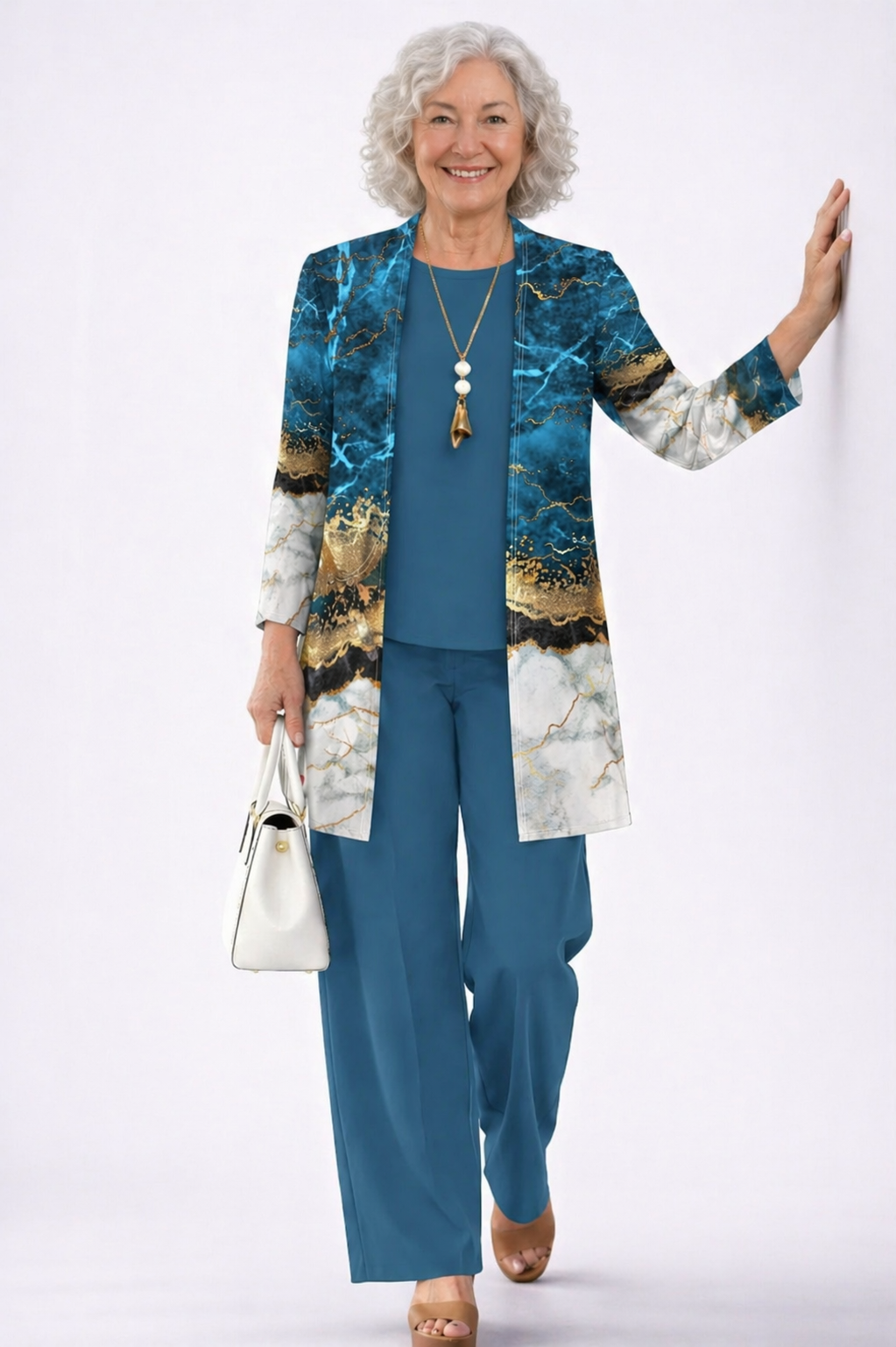 Sheryl | Conjunto de Tres Piezas Elegancia Clásica — Azul