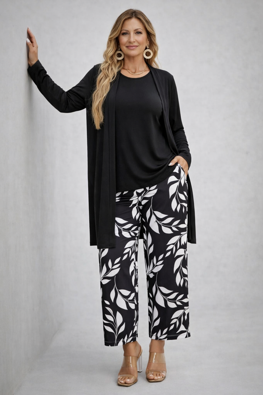 Polly | Conjunto de Tres Piezas Elegancia Clásica — Blanco y negro