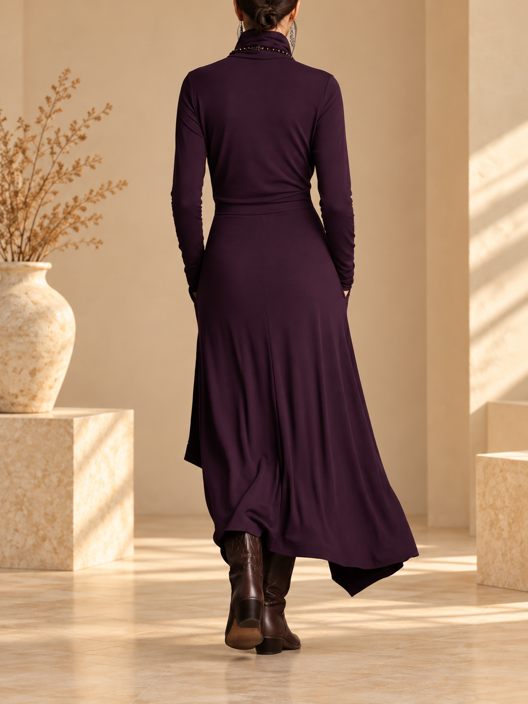Genevieve | Vestido largo de cuello alto