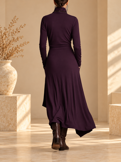 Genevieve | Vestido largo de cuello alto