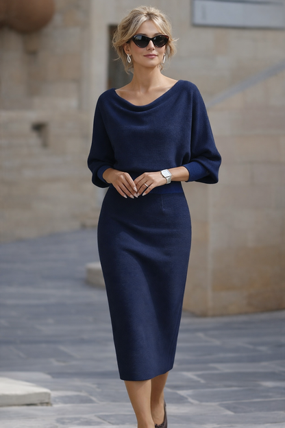 Liliana | Vestido midi con mangas murciélago - Imagen 1