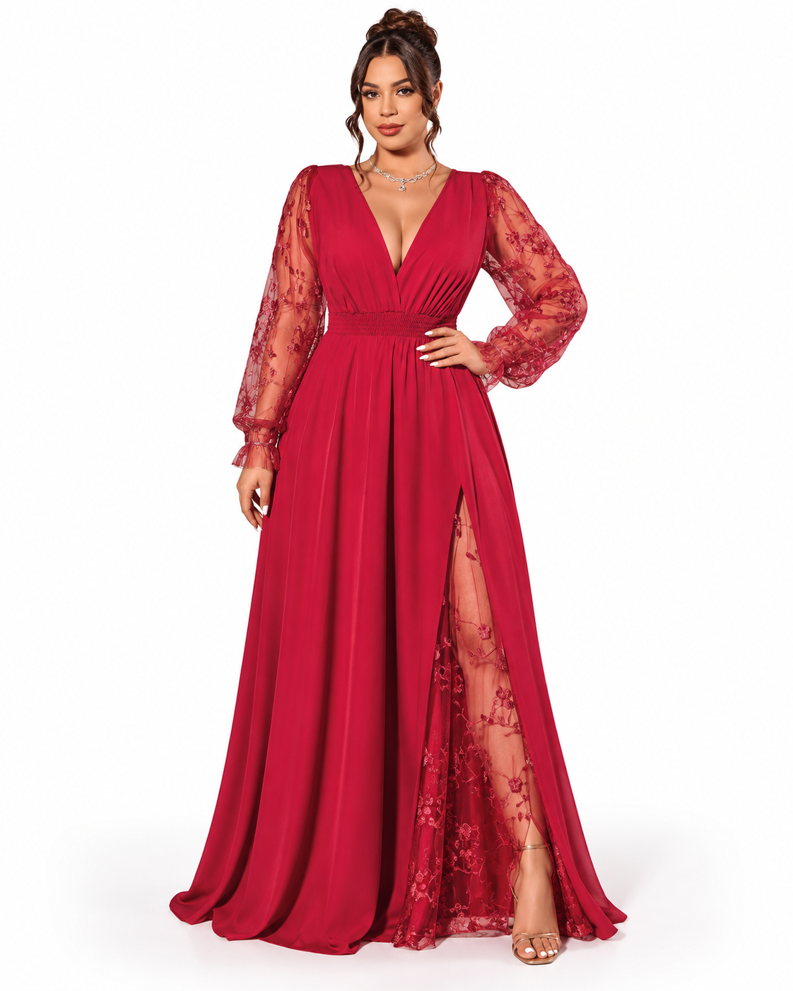 Vestido Celeste – Elegancia Romántica con Encaje