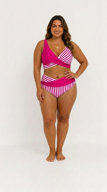 Bikini Cruzado Favorecedor de Rayas