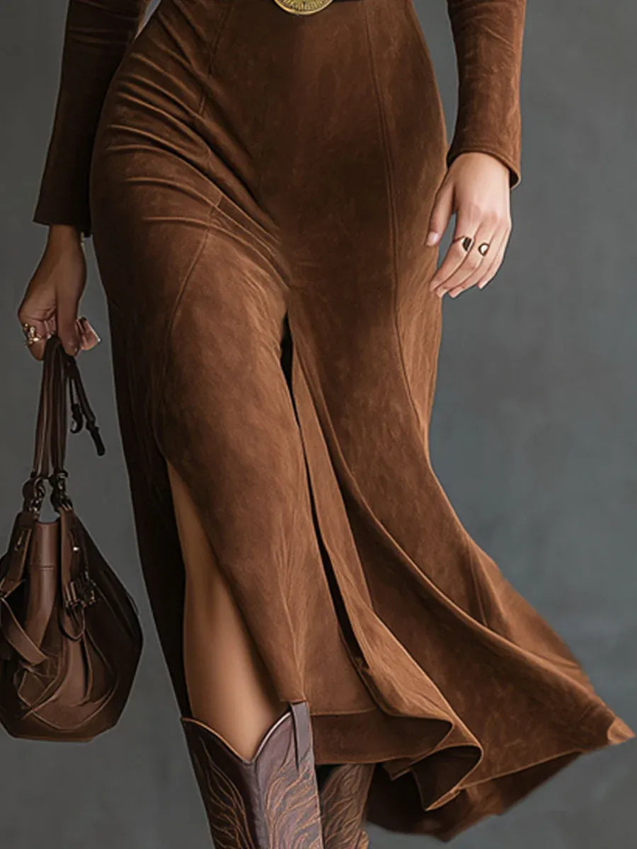 Eleanor | Vestido midi de ante sintético - Imagen 3