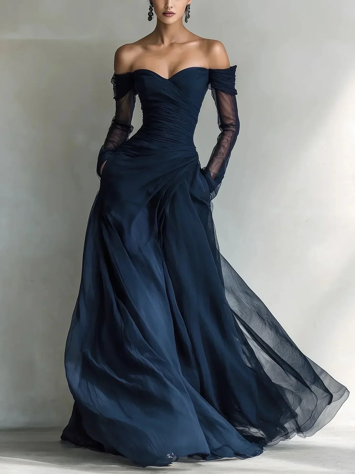 Eleonora | Vestido largo con hombros descubiertos - Imagen 2