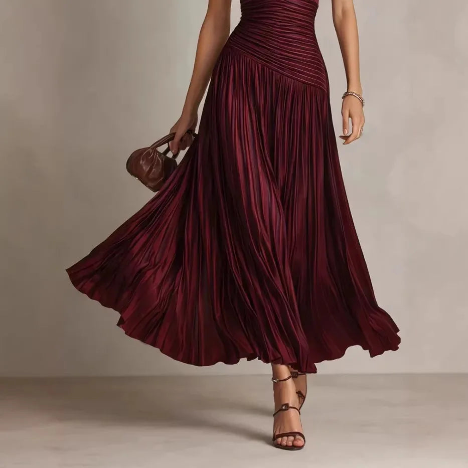 Cordelia | Vestido largo plisado con espalda descubierta - Imagen 4